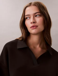 Calvin Klein Lässiges Polo-Sweatshirt aus weichem Stretch^Damen Sweatshirts & Hoodies