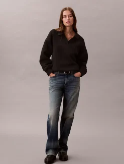 Calvin Klein Lässiges Polo-Sweatshirt aus weichem Stretch^Damen Sweatshirts & Hoodies