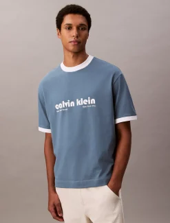 Calvin Klein Lässiges Ringer-T-Shirt mit Logo-Grafik^Herren T-shirts