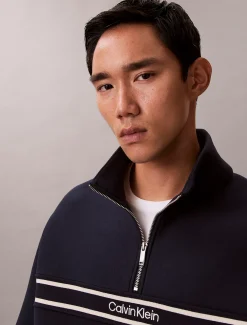 Calvin Klein Lässiges Spacer-Sweatshirt mit Viertelreißverschluss^Herren Hoodies & Sweatshirts