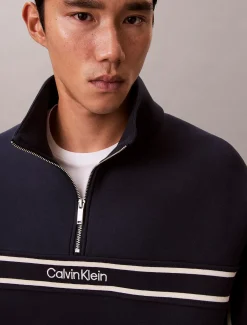 Calvin Klein Lässiges Spacer-Sweatshirt mit Viertelreißverschluss^Herren Hoodies & Sweatshirts