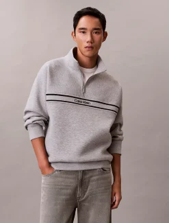 Calvin Klein Lässiges Spacer-Sweatshirt mit Viertelreißverschluss^Herren Hoodies & Sweatshirts