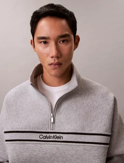 Calvin Klein Lässiges Spacer-Sweatshirt mit Viertelreißverschluss^Herren Hoodies & Sweatshirts