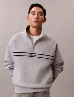 Calvin Klein Lässiges Spacer-Sweatshirt mit Viertelreißverschluss^Herren Hoodies & Sweatshirts