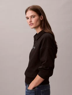 Calvin Klein Lässiges Sweatshirt aus French Terry mit Viertelreißverschluss^Damen Sweatshirts & Hoodies