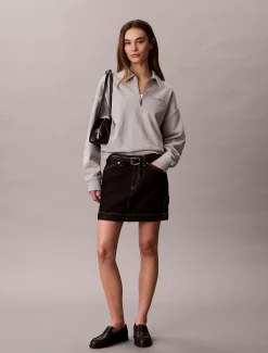 Calvin Klein Lässiges Sweatshirt aus French Terry mit Viertelreißverschluss^Damen Sweatshirts & Hoodies