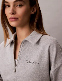 Calvin Klein Lässiges Sweatshirt aus French Terry mit Viertelreißverschluss^Damen Sweatshirts & Hoodies