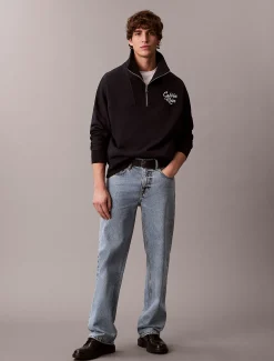 Calvin Klein Lässiges Sweatshirt mit Reißverschluss aus hochwertigem Fleece^Herren Hoodies & Sweatshirts