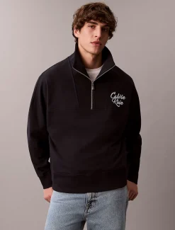 Calvin Klein Lässiges Sweatshirt mit Reißverschluss aus hochwertigem Fleece^Herren Hoodies & Sweatshirts