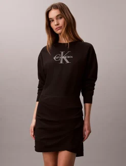 Calvin Klein Lässiges Sweatshirt-Kleid aus French Terry mit Monologo^Damen Kleider & Röcke