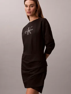 Calvin Klein Lässiges Sweatshirt-Kleid aus French Terry mit Monologo^Damen Kleider & Röcke