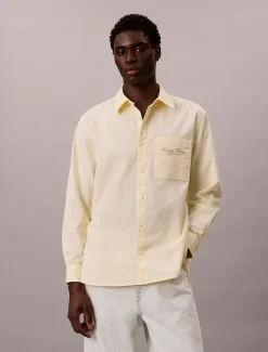 Calvin Klein Lässiges T-Shirt aus Oxford-Baumwolle^Herren Hemden & Poloshirts