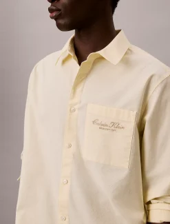 Calvin Klein Lässiges T-Shirt aus Oxford-Baumwolle^Herren Hemden & Poloshirts