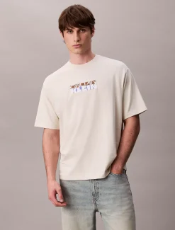 Calvin Klein Lässiges T-Shirt mit Block-Logo-Grafik^Herren T-shirts