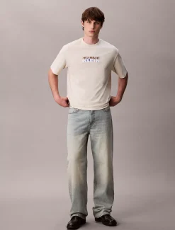 Calvin Klein Lässiges T-Shirt mit Block-Logo-Grafik^Herren T-shirts