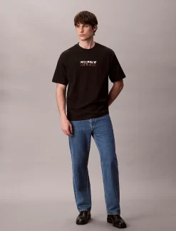 Calvin Klein Lässiges T-Shirt mit Block-Logo-Grafik^Herren T-shirts
