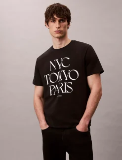 Calvin Klein Lässiges T-Shirt mit Flagship-Cities-Grafik^Herren T-shirts