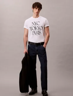 Calvin Klein Lässiges T-Shirt mit Flagship-Cities-Grafik^Herren T-shirts