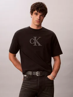 Calvin Klein Lässiges T-Shirt mit Logo-Applikation^Herren T-shirts
