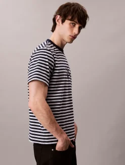 Calvin Klein Lässiges T-Shirt mit Monogramm-Logo-Streifen^Herren T-shirts