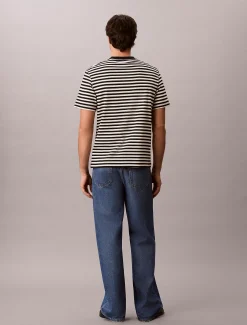 Calvin Klein Lässiges T-Shirt mit Monogramm-Logo-Streifen^Herren T-shirts