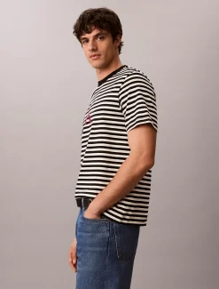 Calvin Klein Lässiges T-Shirt mit Monogramm-Logo-Streifen^Herren T-shirts