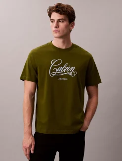 Calvin Klein Lässiges T-Shirt mit Schriftzug-Logo-Grafik^Herren T-shirts