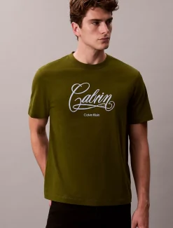 Calvin Klein Lässiges T-Shirt mit Schriftzug-Logo-Grafik^Herren T-shirts