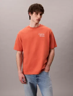 Calvin Klein Lässiges T-Shirt mit Schriftzug-Logo-Grafik^Herren T-shirts