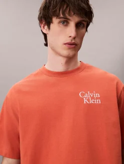 Calvin Klein Lässiges T-Shirt mit Schriftzug-Logo-Grafik^Herren T-shirts
