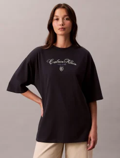 Calvin Klein Lässiges T-Shirt mit Schriftzug-Logo-Grafik^Damen T-shirts & Tops