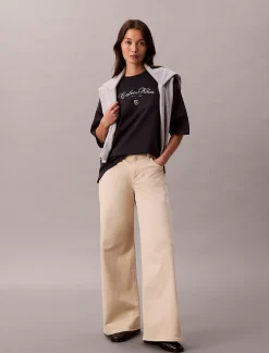 Calvin Klein Lässiges T-Shirt mit Schriftzug-Logo-Grafik^Damen T-shirts & Tops