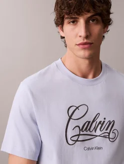 Calvin Klein Lässiges T-Shirt mit Schriftzug-Logo-Grafik^Herren T-shirts
