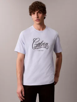 Calvin Klein Lässiges T-Shirt mit Schriftzug-Logo-Grafik^Herren T-shirts