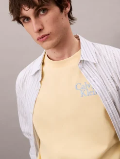 Calvin Klein Lässiges T-Shirt mit Schriftzug-Logo-Grafik^Herren T-shirts