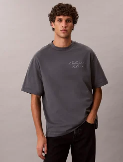 Calvin Klein Lässiges T-Shirt mit Schriftzug-Logo^Herren T-shirts
