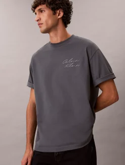 Calvin Klein Lässiges T-Shirt mit Schriftzug-Logo^Herren T-shirts