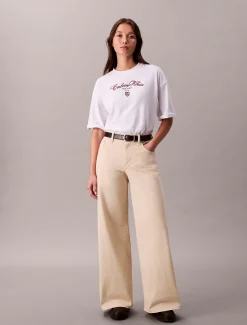 Calvin Klein Lässiges T-Shirt mit Schriftzug-Logo-Grafik^Damen T-shirts & Tops