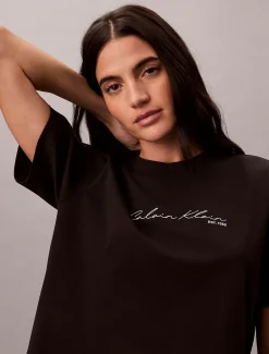 Calvin Klein Lässiges T-Shirt mit Schriftzug-Logo^Damen T-shirts & Tops