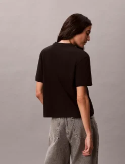 Calvin Klein Lässiges T-Shirt mit Schriftzug-Logo^Damen T-shirts & Tops