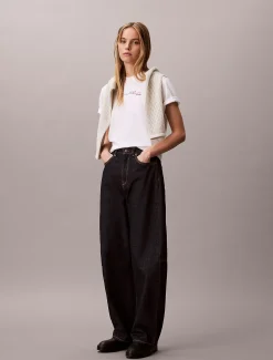 Calvin Klein Lässiges T-Shirt mit Schriftzug-Logo^Damen T-shirts & Tops