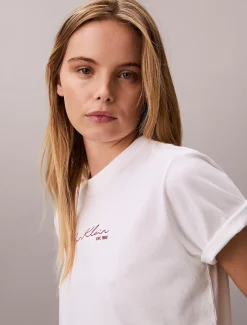 Calvin Klein Lässiges T-Shirt mit Schriftzug-Logo^Damen T-shirts & Tops