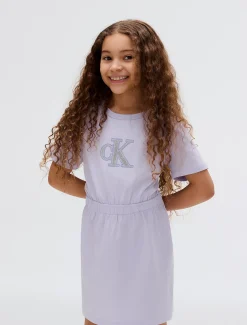 Calvin Klein Lässiges T-Shirt-Kleid mit Logo^Kinder Kleider & Röcke|Kleidung