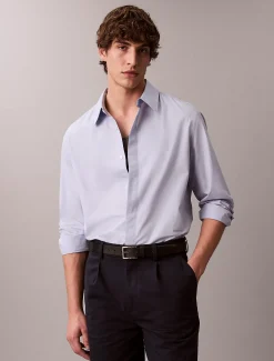 Calvin Klein Lässiges unifarbenes Button-Down-Hemd^Herren Hemden & Poloshirts