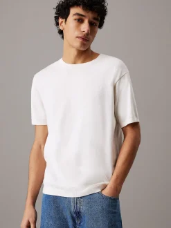 Calvin Klein Luxuriöses T-Shirt aus Baumwoll-Strick^Herren T-shirts
