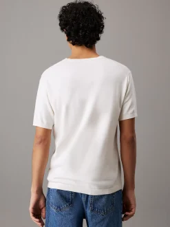 Calvin Klein Luxuriöses T-Shirt aus Baumwoll-Strick^Herren T-shirts