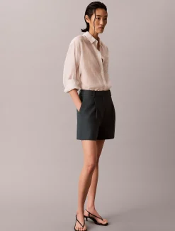 Calvin Klein Maßgenaue Shorts aus Leinen-Mix^Damen Hosen & Shorts