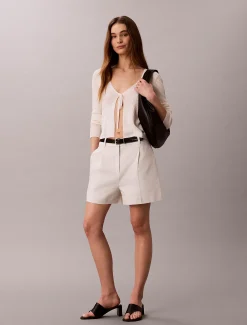 Calvin Klein Maßgenaue Shorts aus Leinen-Mix^Damen Hosen & Shorts