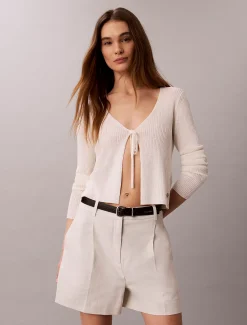 Calvin Klein Maßgenaue Shorts aus Leinen-Mix^Damen Hosen & Shorts