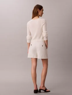 Calvin Klein Maßgenaue Shorts aus Leinen-Mix^Damen Hosen & Shorts